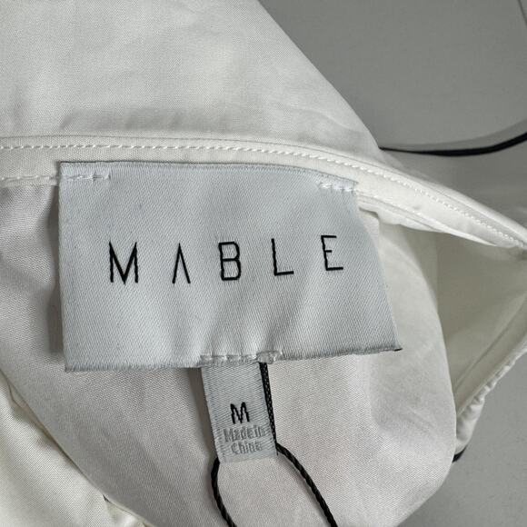 MABLE The Label Dress Womens Medium White Peter Pan Collar Sailor Cottage Preppy - Picture 10 of 14